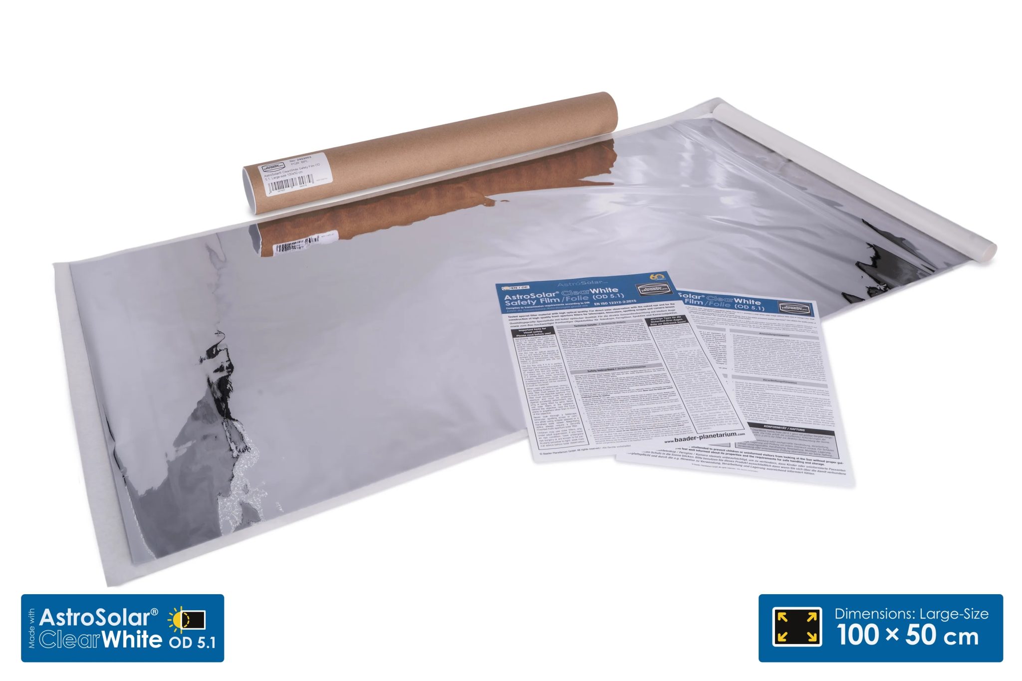 Baader AS ClearWhite Folie OD5.1 100x50